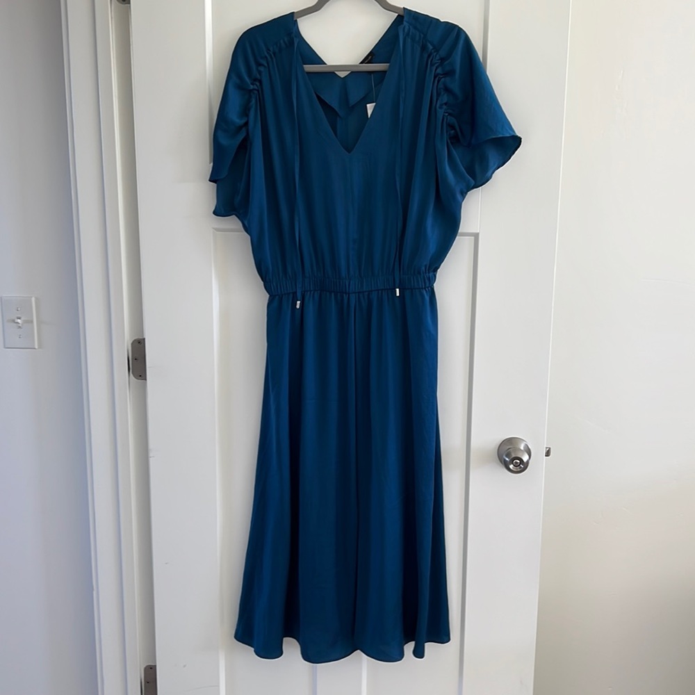 Ann Taylor Blue V-neck Dress